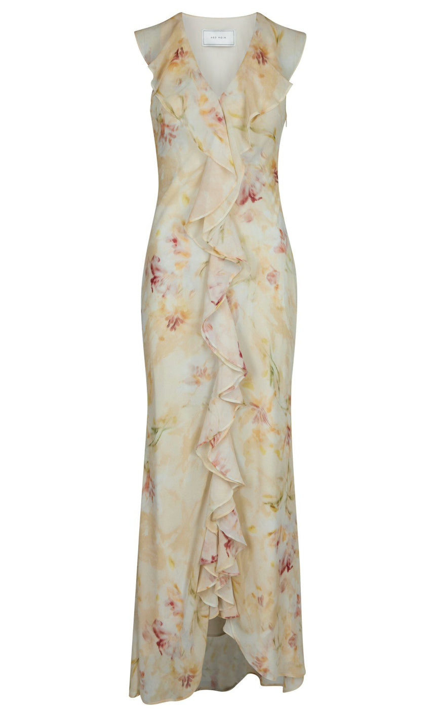 Neo Noir Kjole - Zella Chiffon - Dusty Yellow